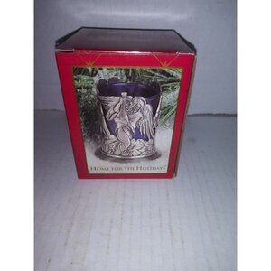 May Dept Store Company Pewter Angel Votive Candle Holder with Red Glass Cup 1997